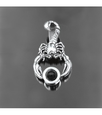 PE001413 Sterling Silver Pendant Scorpion With Black Onyx Genuine Solid Hallmarked 925